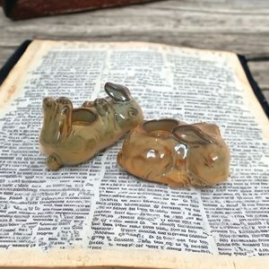 Partylite Two Bunny Rabbits Tea Lite Holders Retired Easter